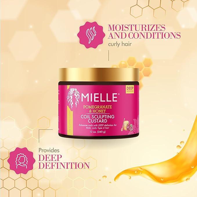 Mielle Organics Pomegranate & Honey Sculpting Custard, Natural Styling Cream